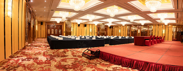 酒店大型会议厅宴会厅背景图片
