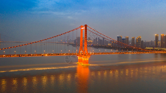 武汉鹦鹉洲长江大桥夜景背景图片