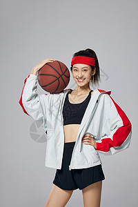 运动个性活力篮球女生背景