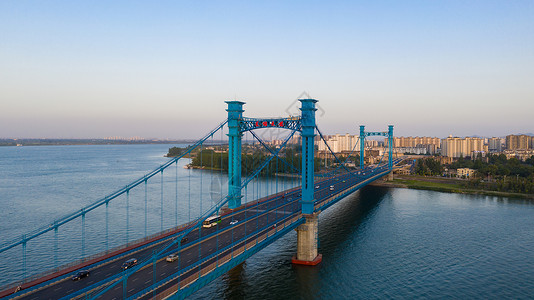 襄阳城市风光湖北襄阳凤雏大桥背景