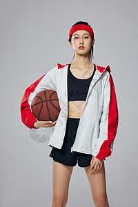 篮球宝贝孟茜年轻活力篮球女孩背景