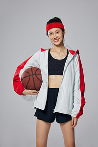 宝贝球年轻活力篮球女孩背景