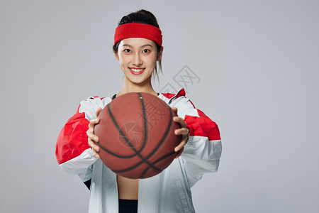 篮球宝贝孟茜年轻活力篮球女孩背景