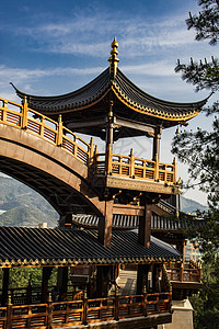 中国风阁楼乌镇鸡鸣阁背景