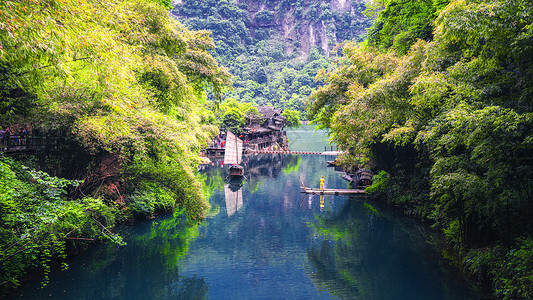 湖北宜昌5A风景区三峡人家龙进溪背景图片