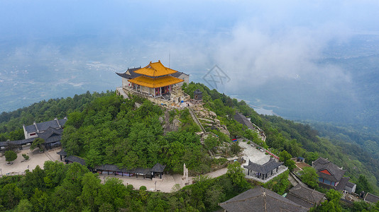 武汉黄陂木兰山古建筑背景图片
