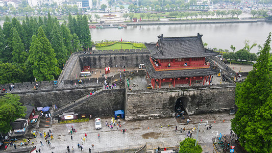 荆州古城：宾阳楼背景图片