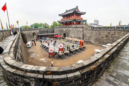 荆州古城：宾阳楼5A景点高清图片素材