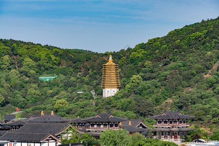 苏州太湖西山飘渺峰寺庙高清图片