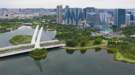 郑州城市风光龙子湖商务区背景图片