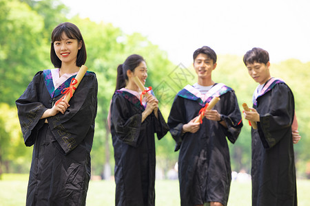 毕业季女大学生形象背景图片