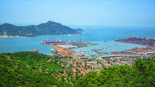 大海海滨连云港海港码头运输物流背景