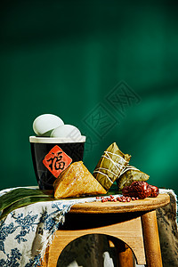 粽子和咸鸭蛋中国风端午节粽子背景