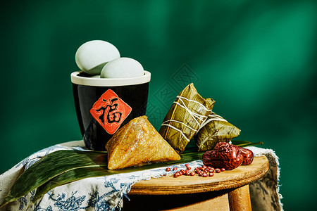 粽子和咸鸭蛋中国风端午节粽子背景