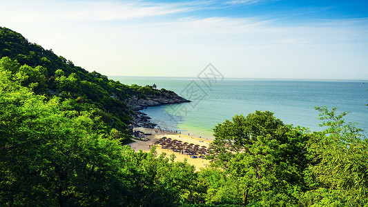 连云港连岛景区地标苏马湾沙滩背景图片