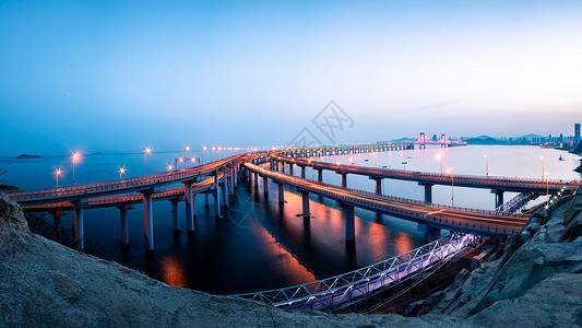 大连星海大桥夜景图片
