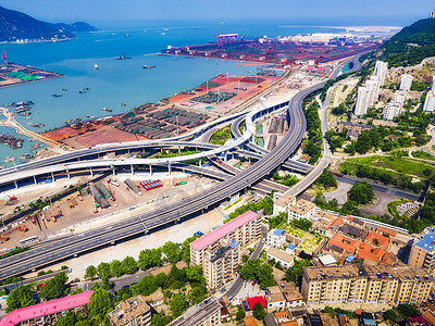 连云港海滨高速公路高架桥背景图片