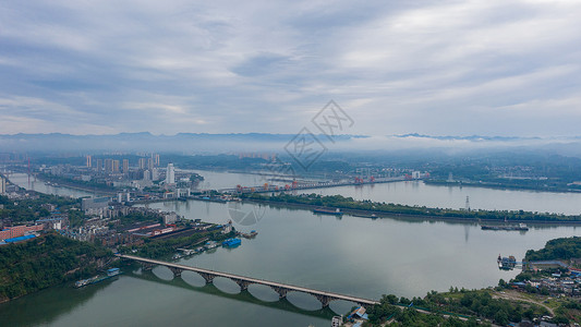 雨后的葛洲坝背景