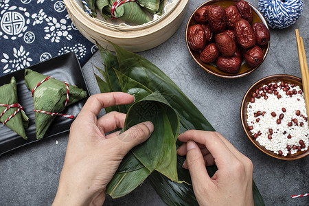 吃红枣粽子端午佳节粽子美食背景