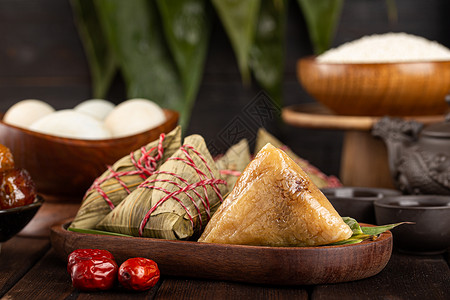 盾叶天胡荽端午节好吃的粽子背景
