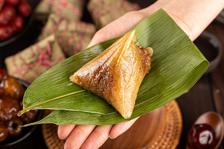 蜜枣粽子美味棕子节高清图片