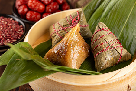 传统节日民俗蒸笼的里粽子背景