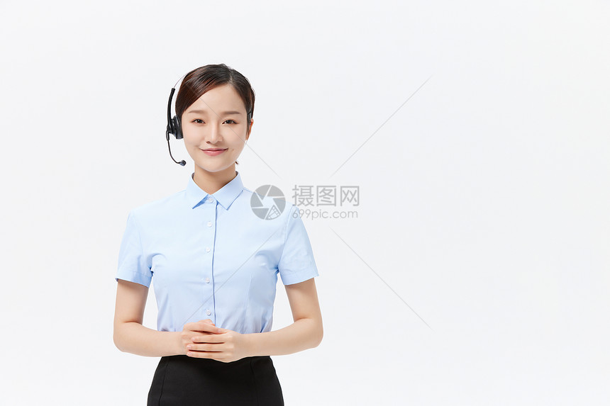 工作中的女性客服形象图片