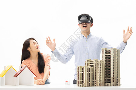 虚拟建造恩爱情侣VR看房背景