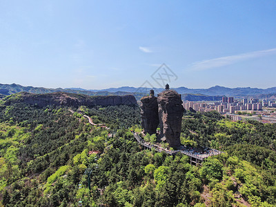 承德风景4A景区承德双塔山背景