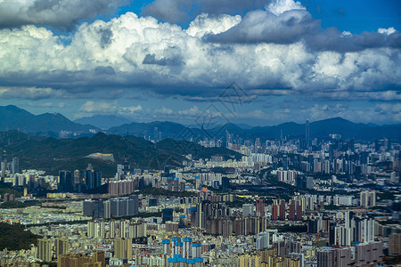 航拍高视角深圳城市背景图片