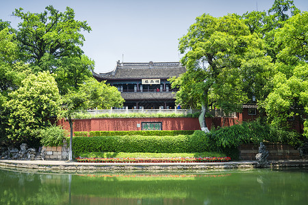 建党100周年APP启动页界面浙江5A风景区南湖湖心岛风雨楼背景