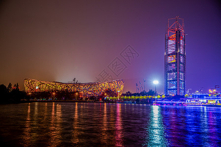 北京首都鸟巢体育馆建筑背景图片