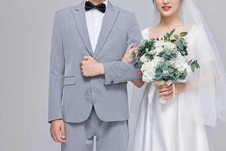 韩系情侣婚纱特写图片