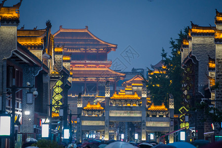 襄阳城墙临汉门夜景旅游高清图片素材