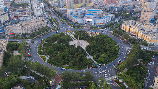 长春航拍长春人民广场航拍背景