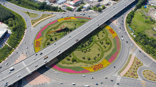 哈尔滨机场高速立交桥背景图片