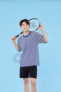 网球体能素材运动男青年打网球背景