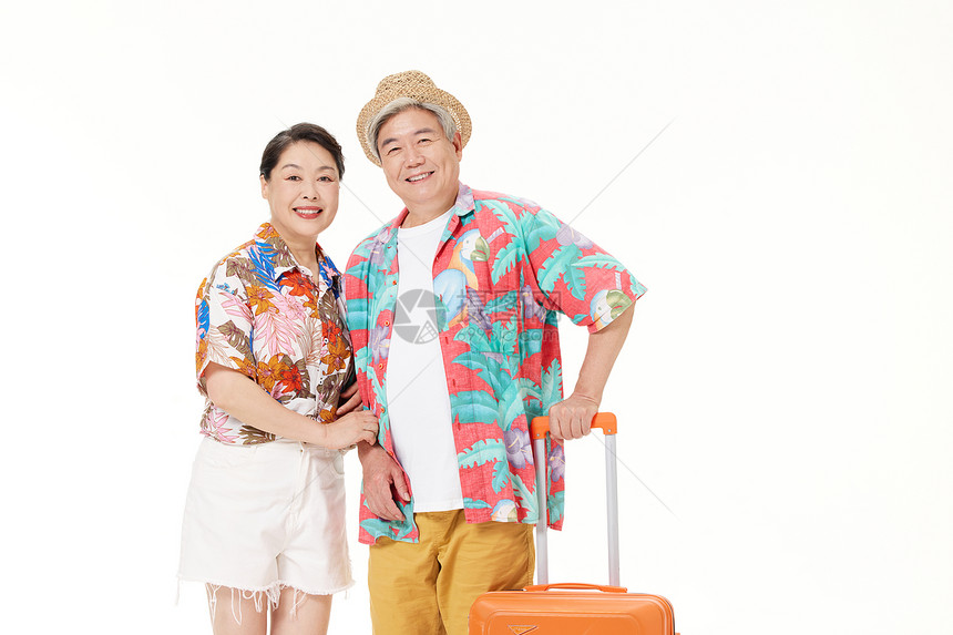 退休老年夫妻旅行度假图片