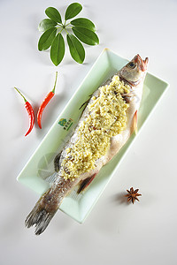 姜蓉鱼   美食摄影背景图片