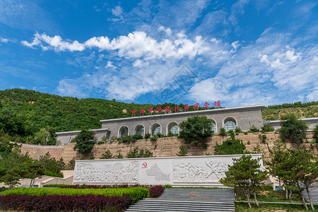 建党节文化墙设计延安西部旧址纪念馆背景