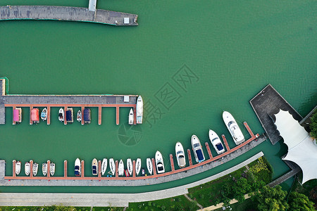 航拍苏州5A景区金鸡湖游船码头图片