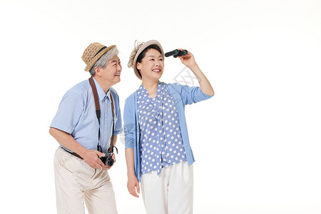 老年夫妻退休生活旅行探索图片