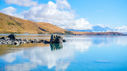 海洋保湖区新西兰蒂卡波湖背景