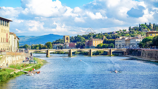 中世纪桥佛罗伦萨城市风光背景