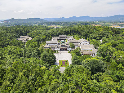 航拍刘少奇故居5A景点刘少奇纪念馆背景图片