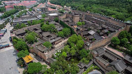 5A景区航拍山西晋中皇城相府俯瞰全景背景图片