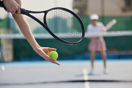 网球模特户外运动员网球对战背景