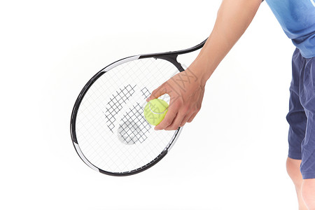 男性运动员打网球手部特写高清图片