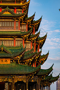 重庆地标建筑鸿恩寺背景图片