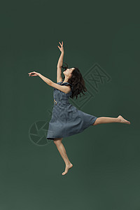 跳现代舞女孩复古女性舞蹈动作展示背景